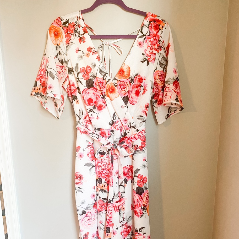 Floral Wide Leg Jumpsuit, XL